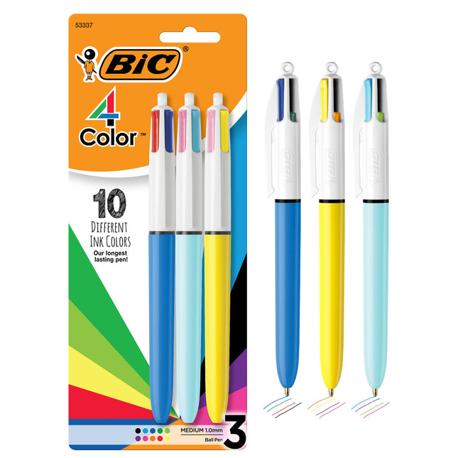 BIC 4-Color Ballpoint Pens, Medium Point (1.0mm), 