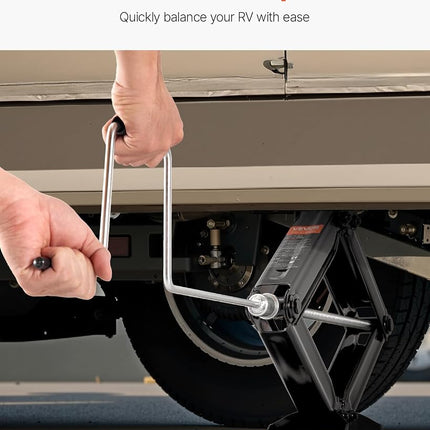 VEVOR 5000 lbs RV Scissor Jacks, 4-23.4 in RV Stabilizer Leveling Scissor Jacks, Set of 4, Heavy Duty Stabilizer Jack with Crank Handle, Socket and Bubble Levels, Not Easily Bent or Deformed