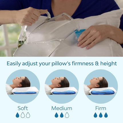Mediflow Original Fibre Water Pillow – Adjustable Neck Support, Orthopaedic, Waterbase Cushioning – Side, Back & Front Sleepers (Single)
