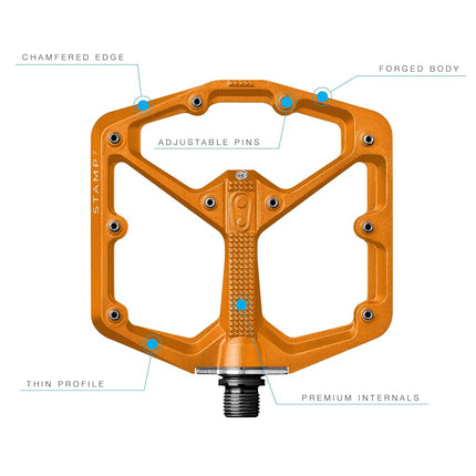 Crankbrothers Stamp-7 Pedals - Large, Orange