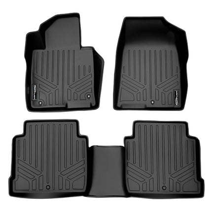 SMARTLINER Tapis de sol sur mesure, ensemble de 2 rangées, noir, pour Hyundai Sonata 2015-2019 / Kia Optima 2016-2019