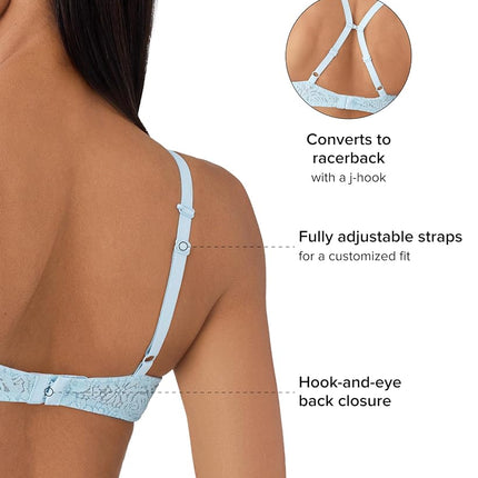 Wacoal Women's Halo Lace Unlined Mid Coverage Underwire Bra, 851205, Soft Sky, 36C
