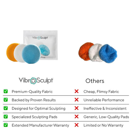 Vibro Sculpt 1.0 Pro Sculpting Pads – Smooth, Firm & Tone Replacement Pads – For 1.0 Device Only (Not Compatible with PRO)