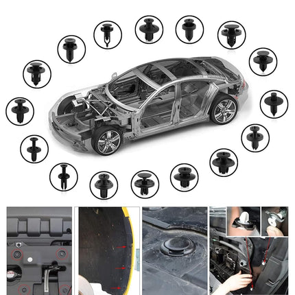 UNENDA Car Push Retainer Clips 630pcs with 16Most Popular Push Pins for Automotive Parts Sizes,Auto Push Pin Screw Clips with Blue Fastener Remover Tool for Toyota GM Ford Honda Acura Chrysler