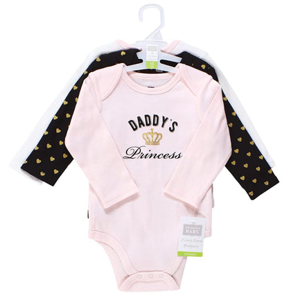 Hudson Baby Grenouillères unisexe à manches longues en coton, Daddys Princess, 9-12 mois