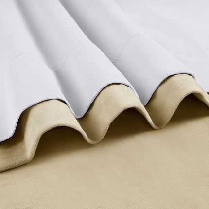 HPD Half Price Drapes Velvet Blackout Curtains/Drapes - 84 Inches Long 1 Panel Blackout Curtain Signature Pleated for Living Room & Bedroom - 25W X 84L, Neutral Ground