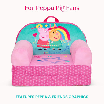 Delta Children - Peppa Pig Cozee Buddy Flip-Out Kids Chair - Greenguard Gold Certified, Pink