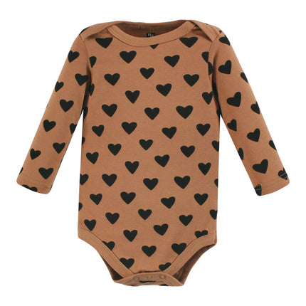 Hudson Baby baby-girls Cotton Long-sleeve Bodysuits, Cinnamon Pink Prints, Preemie
