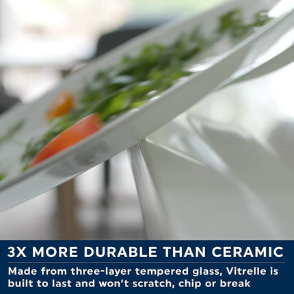CORELLE Dinner Set (12-Piece, Winter Frosted White) for 4, 4 Dinner Plates, Dessert Plates and Bowls, 3 Times More Durable, Half the Space and Weight of Ceramic, Up to 80%