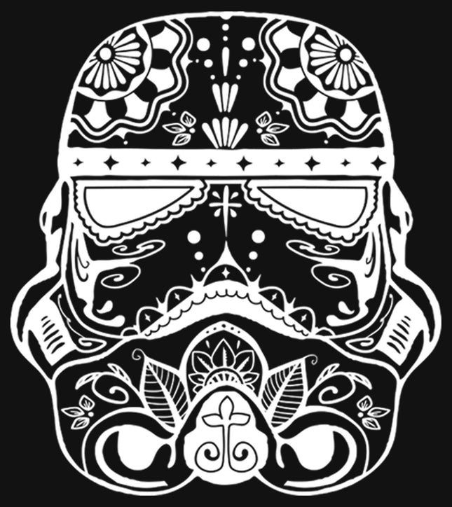 Sudadera Raglan de Mujer Star Wars Sugar Skull Troop para Jóvenes con Pespunte, Jaspeado Carbón, XX-Large, Jaspeado Carbón, XX-Large