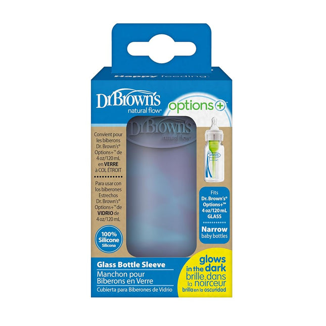 Dr. Brown's Narrow 100% Silicone Baby Bottle Sleeve, Glow-in-the-Dark, 4oz