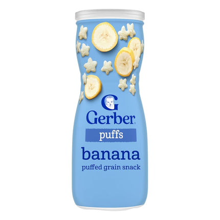 Gerber Graduates Puffs Cereal Snack, Banana, Naturally Flavored with Other Natural Flavors, 1.48 Ounce, 6 Count