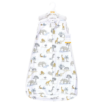Hudson Baby BabyCotton Saco de dormir con mangas largas, tipo manta, sin mangas, diseño neutral Safari World, 18-24 meses