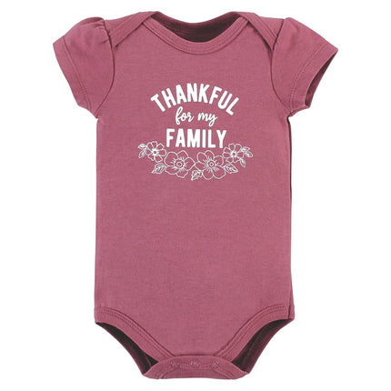 Bodysuits de algodón unisex para bebé Hudson Baby, Thankful Floral, 0-3 meses, Thankful Floral, 0-3 meses