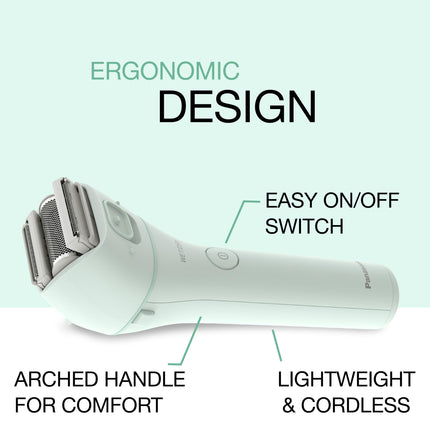 Recortadora de bikini eléctrica Panasonic, depiladoras eléctricas inalámbricas resistentes al agua para mujer, para cuerpo completo con accesorios para bikini, 3 cuchillas hipoalergénicas, para viajes, ducha y uso diario - ES-AWL6AG
