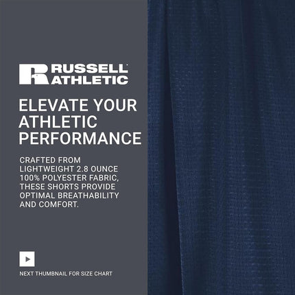Russell Athletic Men's Mesh Short with Pockets, Navy, Medium
