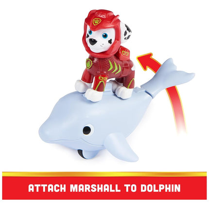 Paw Patrol, Aqua Pups Marshall and Dolphin Action Figures Set, Kids’ Toys for Ages 3 and up