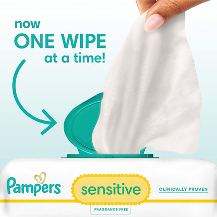Pampers Baby Wipes, Sensitive Water Baby Diaper Wipes, Hypoallergenic and Unscented, 504 Count Total Wipes