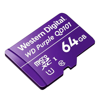 Western Digital WD Purple SC QD101 64GB Smart Video Surveillance microSDXC Card, Ultra Endurance Up to 32 TBW