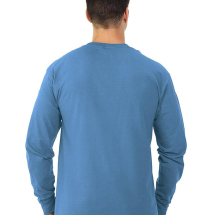 Fruit of The Loom Adult HD Cotton Long Sleeve Crew T-Shirt, 2XL, Classic Pink