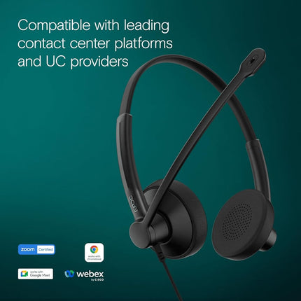 EPOS IMPACT 100 UC Stereo USB-C+A Headset with Microphone, Universal Communications, Noise-Cancelling Mic, Lightweight, Call Control, USB Adapter, Soft Earpads, Professional Business Use