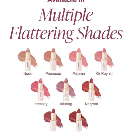 Mineral Fusion Long-Lasting Lipstick, Vivid & Smudge-Free Lip Color with Avocado Oil, Cocoa Seed Butter, Free of FD&C Dyes, Paraben and Gluten, Prosecco