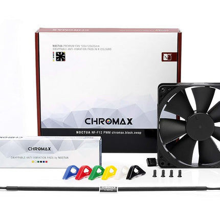 Noctua NF-F12 PWM chromax.black.swap, High-Performance Quiet Fan 120mm