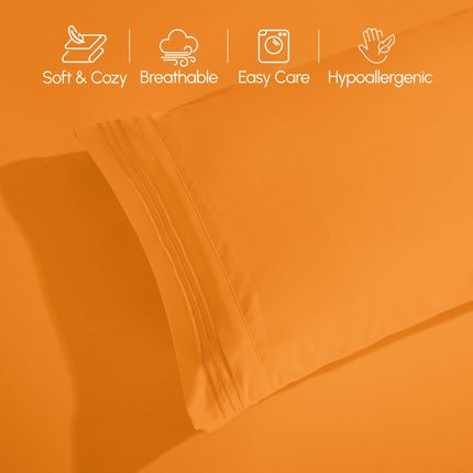 Elegant Comfort 4-Piece Bed Sheet Set - Luxury Bedding 1500 Premium Hotel Quality Microfiber, All Around Elastic 18-24 Inches Deep Fitted Sheet- Extra Deep Pocket Sheets, King, Persimmon