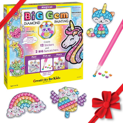 Kit de peinture diamant Gros Gemmes Créativité pour enfants - Créez vos propres autocollants et attrape-soleil magiques - Diamond Art pour enfants