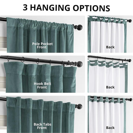 HPD Half Price Drapes Signature Velvet Thermal Blackout Curtains for Living Room 108 Inch Long (1 Panel) Rod Pocket Insulated Blackout Curtains for Bedroom Window Curtains, 50W x 108L, Skylark Blue