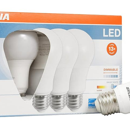 Sylvania Home Lighting 78038 Led Light Bulb, A19 Lamp, 4 Pack, 9 W, Dimmable, 80 CRI, 800 Lumen, 3500K
