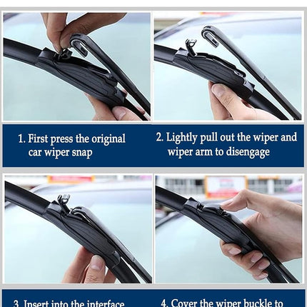 3Pcs Windshield Wipers for Dodge Caliber 2007 2008 2009 2010 2011 2012, All Weather Original Equipment Premium Replacement Wiper Blades for My Car- 24"/17"/11T" (Pack of 3) J- HOOK