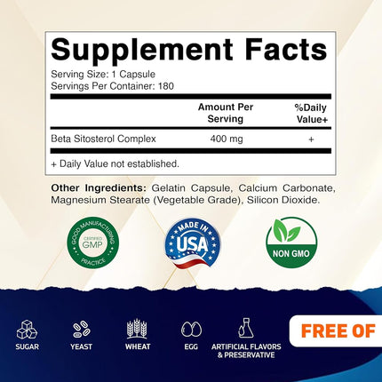 Vitamatic Beta SItosterol 400 mg 180 Capsules