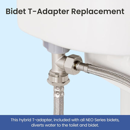 LUXE Bidet 7/8" x 7/8" x 1/2" Hybrid Metal & Plastic Cold Water T-Adapter for Bidets, Only Compatible with NEO Series Bidets Attachments