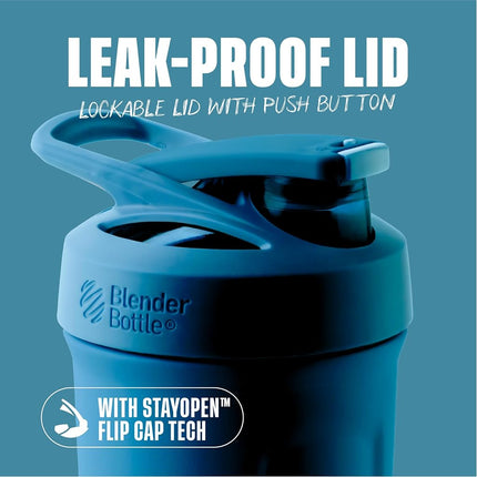 BlenderBottle Sport Insulated Stainless Steel Shaker Bottle with Wire Whisk, 24-Ounce, Blue – Protein Shakes & Hydration for Athletes & Fitness Enthusiasts, Easy Mixing, Keeps Drinks Cold, Lockable