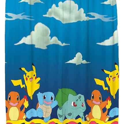 Franco Kids Room Window Curtain Panels Drapes Set, 82 in x 63 in, Pokemon, Multicolour
