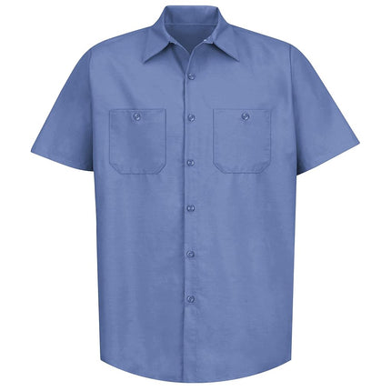 Red Kap Men's Industrial Work Shirt, Regular Fit, Short Sleeve Utility Button, Petrol Blue, XXXL Big