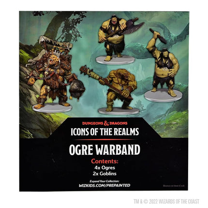 WizKids D&D Icons of The Realms: Bande de Guerre Ogres – Set de 4 Figurines Pré-Peintes, Figurines Dungeons & Dragons JdR