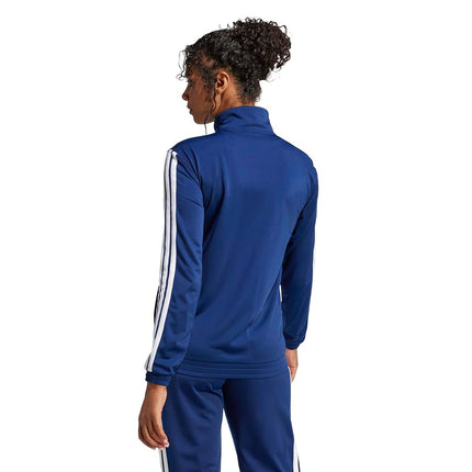 adidas Women's Tricot Track Top & Bottoms, Dark Blue/White/Track Top, M