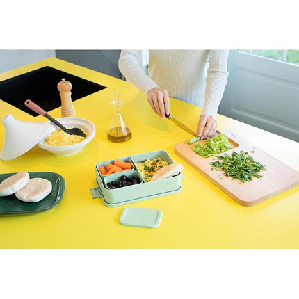 Brabantia Make and Take Bento Lunch Box, Large, 2 Litre Capacity, Jade Green