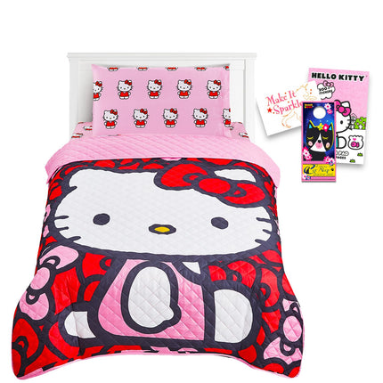 Hello Kitty Twin Bedding Set - Bundle of Hello Kit