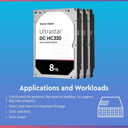 Western Digital Ultrastar DC HC320 (HUS728T8TALE6L4) SATA Enterprise HDD 7200 RPM, 8 TB