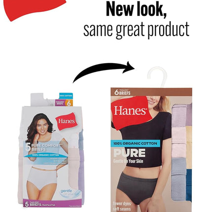 Hanes Women's Pure Comfort Briefs 6-Pack, Assorted, 8
