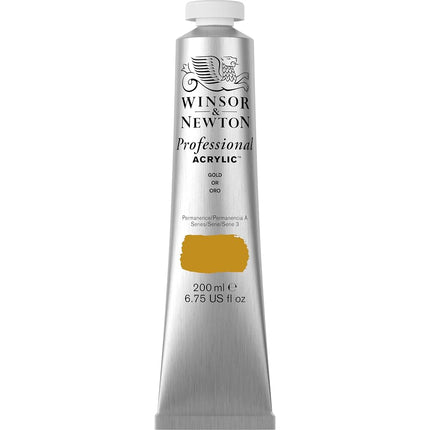 Winsor & Newton 200ml Professional Acrylic Colour Tube - Gold