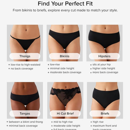 Wacoal Women's B-Smooth Brief Panty, Black, X-Large