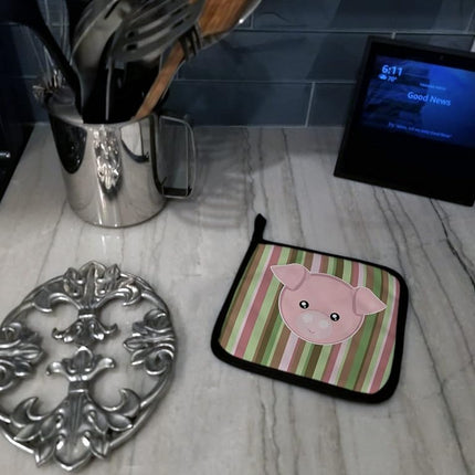 Caroline's Treasures BB6930PTHD Pig Face Pair of Pot Holders, 7.5 x 7.5, Multicolor