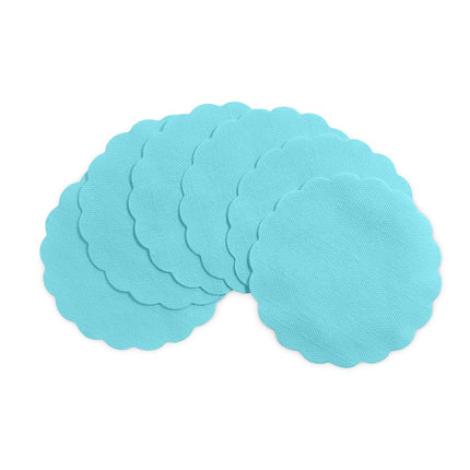 Disposable Mint Blue Paper Coasters for Drinks, 3.