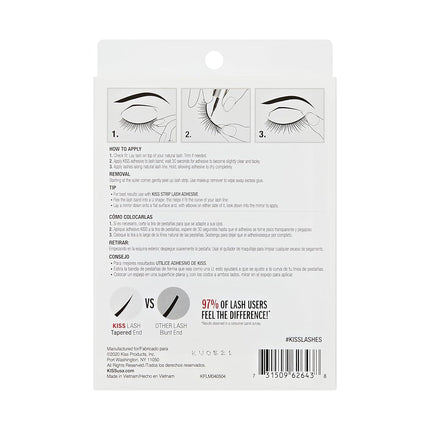 5 pair of Flirty Kiss Eyelashes #62643/KFLM04 with tapered ends
