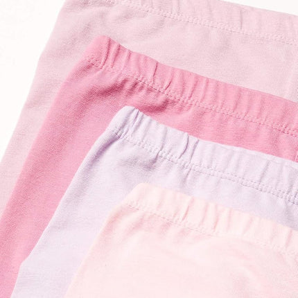 HonestBaby Multipack Leggings Skinny, Flare and Cargo Pants Organic Cotton for Infant Baby Girls, Toddlers, Little Kids, 4-Pack Pink Ombre, 4T