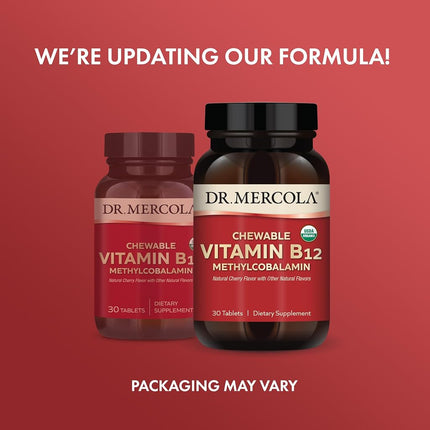Vitamina B12 Masticable Orgánica | Dr. Mercola | 30 Comprimidos